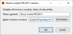 Firefox – registrace PKCS11 modulu ProID+Q